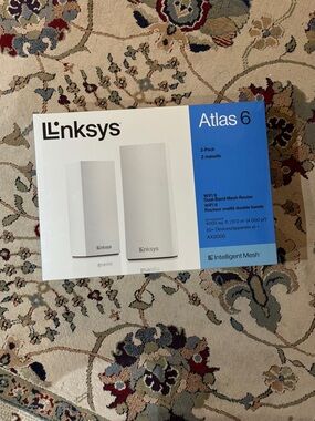 Linksys Blue Box Packaging with White Text and Logos
